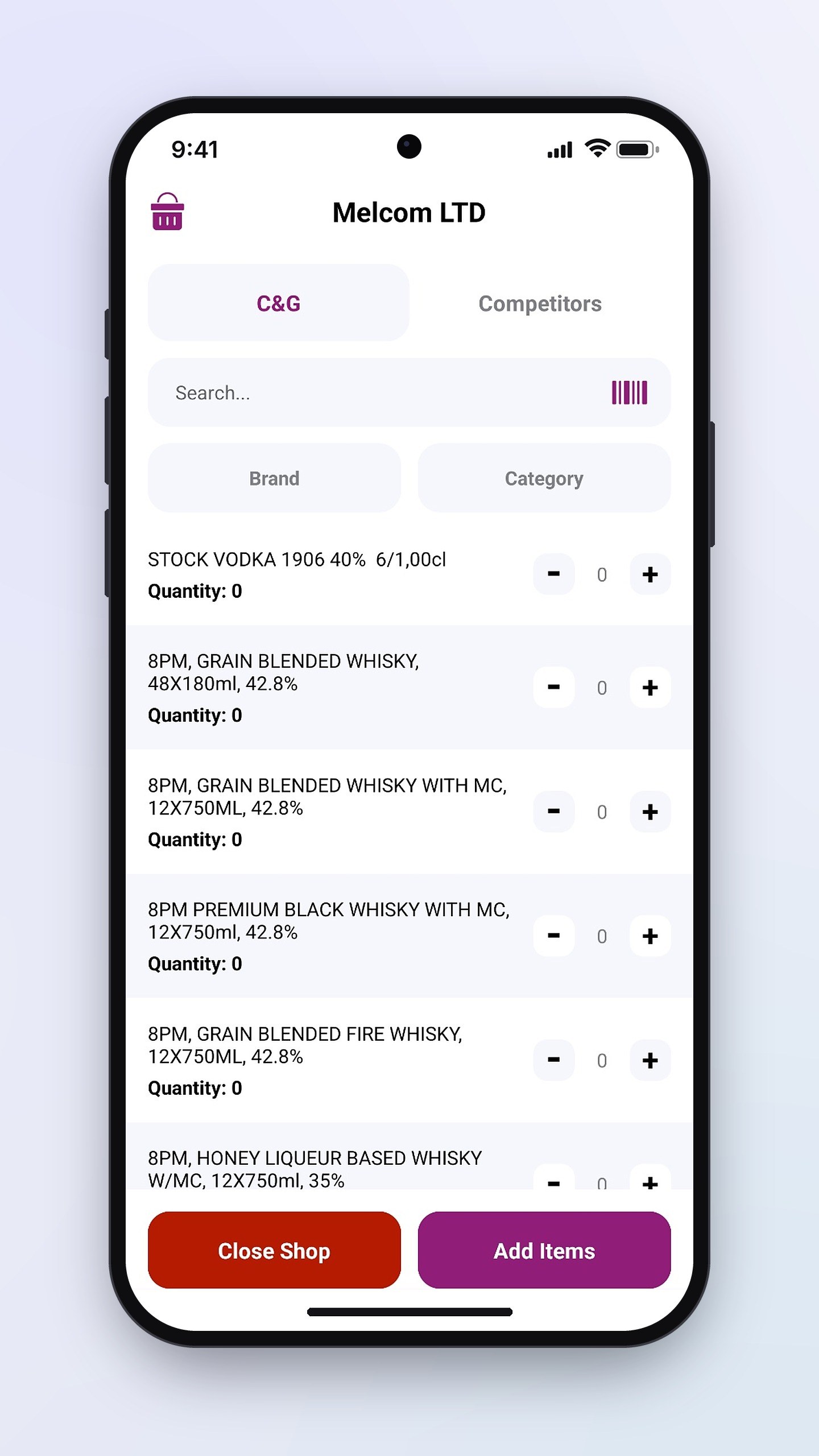 C&G app screenshot 1